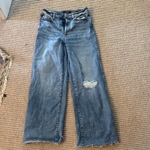 Judy Blue Distressed Blue Wide Leg Jeans